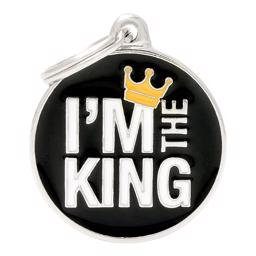 My Family Charms Sort Hundetegn Med Teksten I'm The King