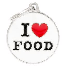 My Family Hundetegn Charms Cirkel "I Love Food"