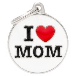 My Family Hundetegn Charms Cirkel "I Love Mom"