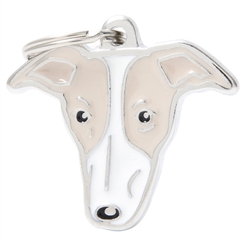 My Family Hundetegn med Greyhound Creme & Hvid