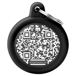 My Family Hundetegn Design Hush Rund Cirkel med QR i Sort