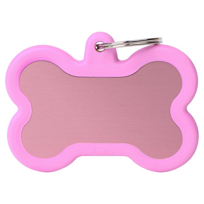 My Family Hundetegn Silent & Strong Pink Kødben m. Pink Gummikant