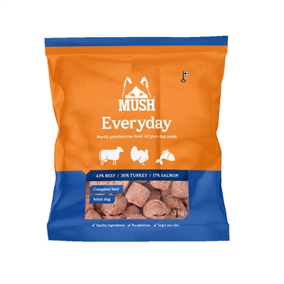 MUSH Barf Everyday Frossen Råfoder Blå 3 Kg