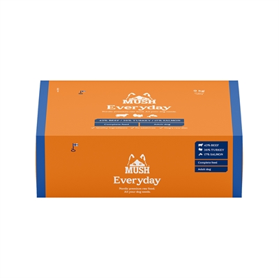 MUSH Barf Everyday Frossen Råfoder Blå 9 Kg