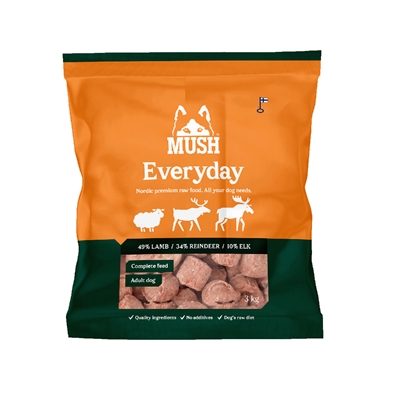 MUSH Barf Everyday Frossen Råfoder Wild 3 Kg