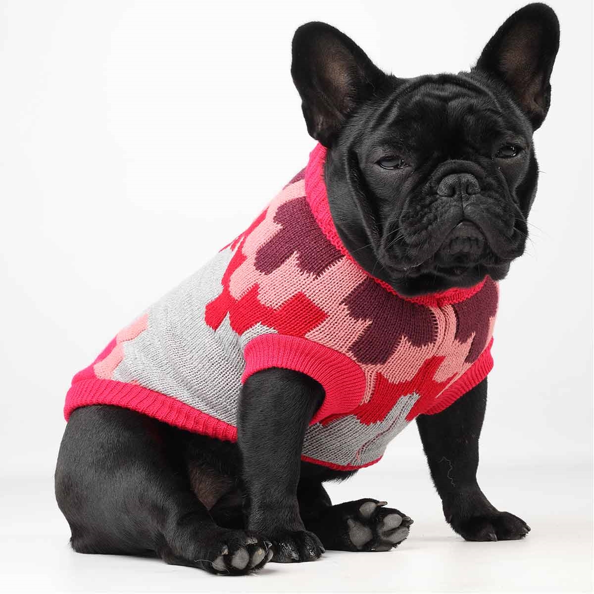 Fresh Hunde Sweater Strik BlackComb Pink Red