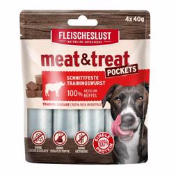 Meat & trEAT Pocket Buffalo 4 Stk Lækre Mobile Snack Pølser Med Bøffel