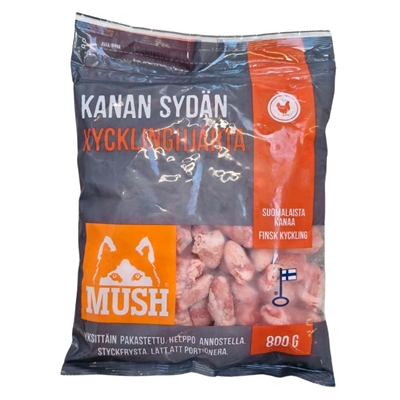 MUSH Basic Frosne Hele Kyllingehjerter 800g