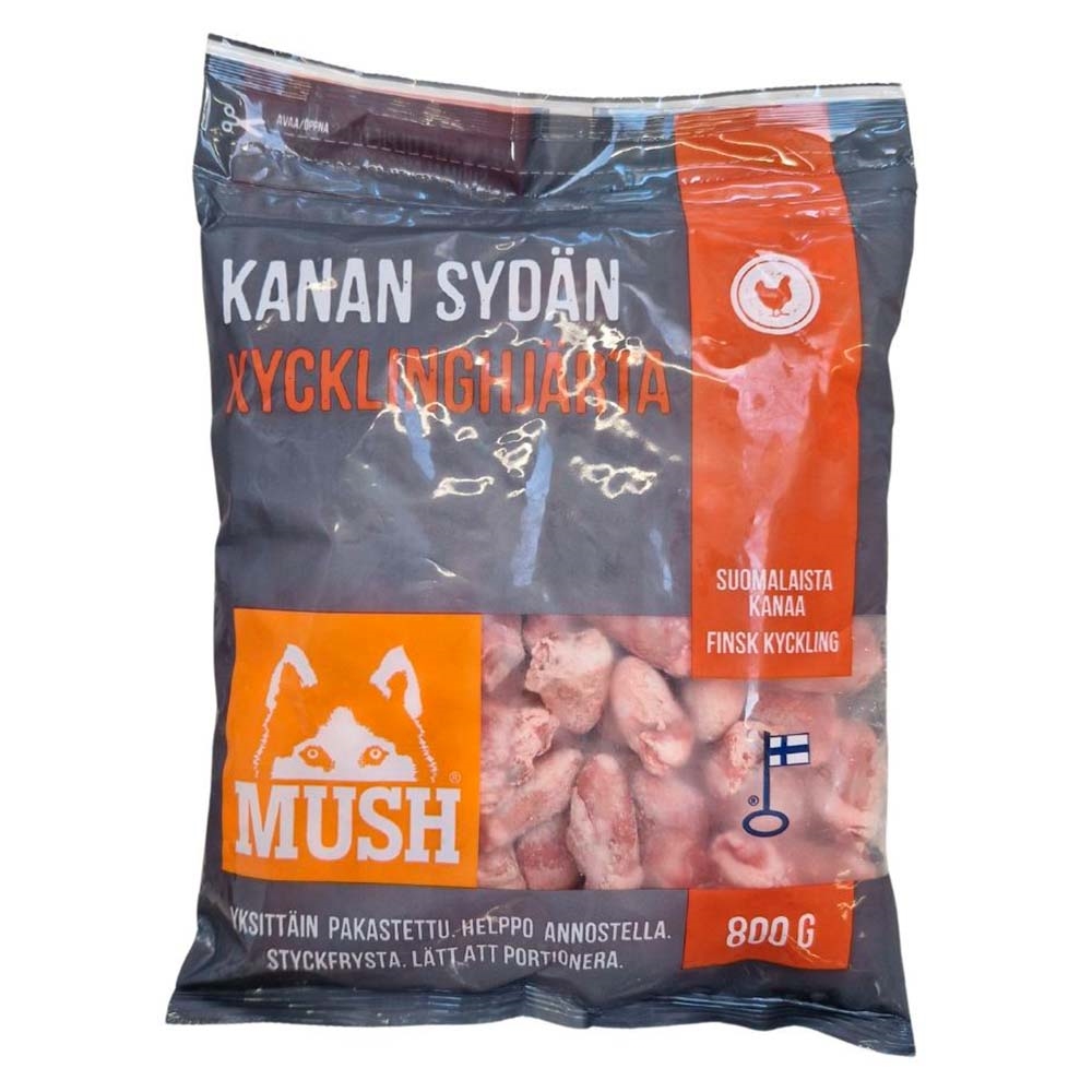 MUSH Basic Frosne Hele Kyllingehjerter 800g