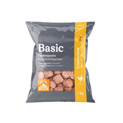 MUSH Barf Basic Frossen Råfoder Kyllinge Boller u/ben 1 Kg