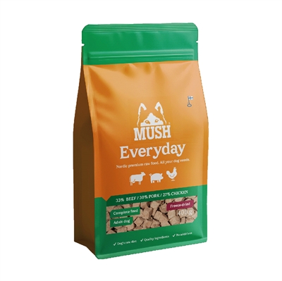 MUSH Barf Everyday Frysetørret Råfoder Grøn 400g