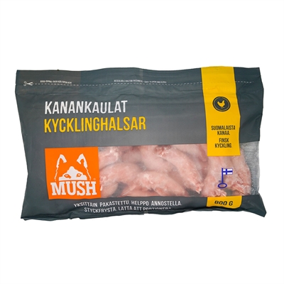 MUSH Basic Frosne Hele Kyllingehalse 800g