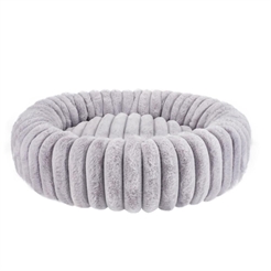 Nordic Paws Ripple Comfort Rund Hundeseng Lysegrå
