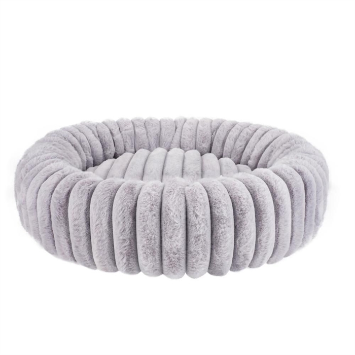 Nordic Paws Ripple Comfort Rund Hundeseng Lysegrå