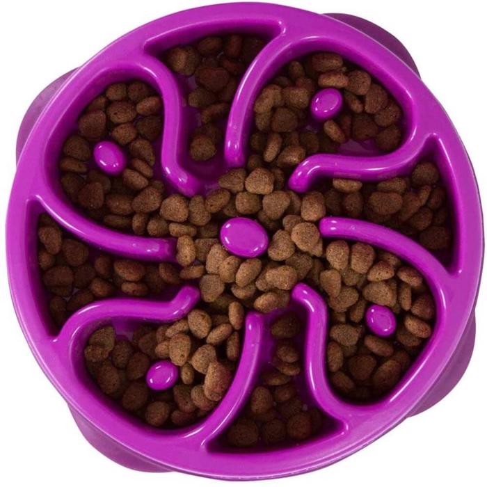 Outward Hound Fun Feeder Slo Bowl Medium Mini Spise Labyrint Lilla