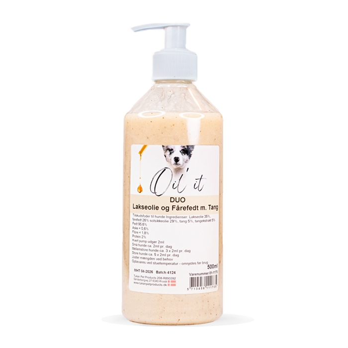 Oil\'it Duo Lakseolie & Fårefedt m. Tang 500ml