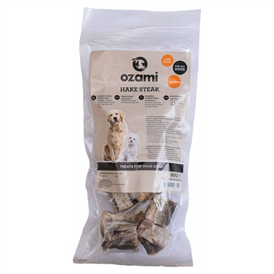 Ozami Hake Steak 100% Naturligt Tørret Kulmule Stykker 60g