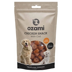 Ozami Naturlig Godbid Til Hunden Chicken Snack with Cod 100g