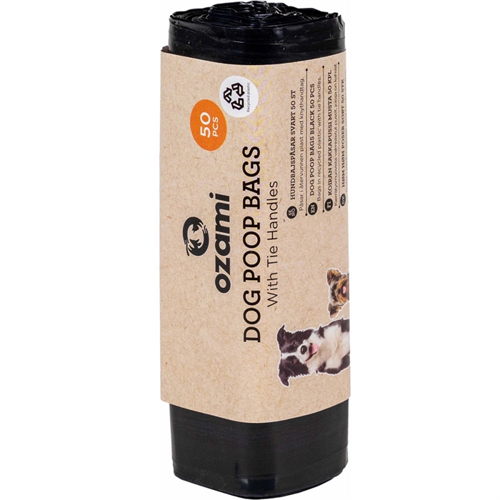 Ozami Hundeposer Med Håndtag Dog Poop Bags 50stk SORT