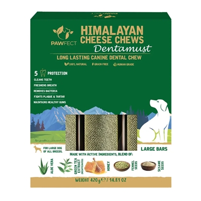 Pawfect Himalaya Dentamust Yaki Oste Ben med Aloe Vera LARGE 3 x 65140g
