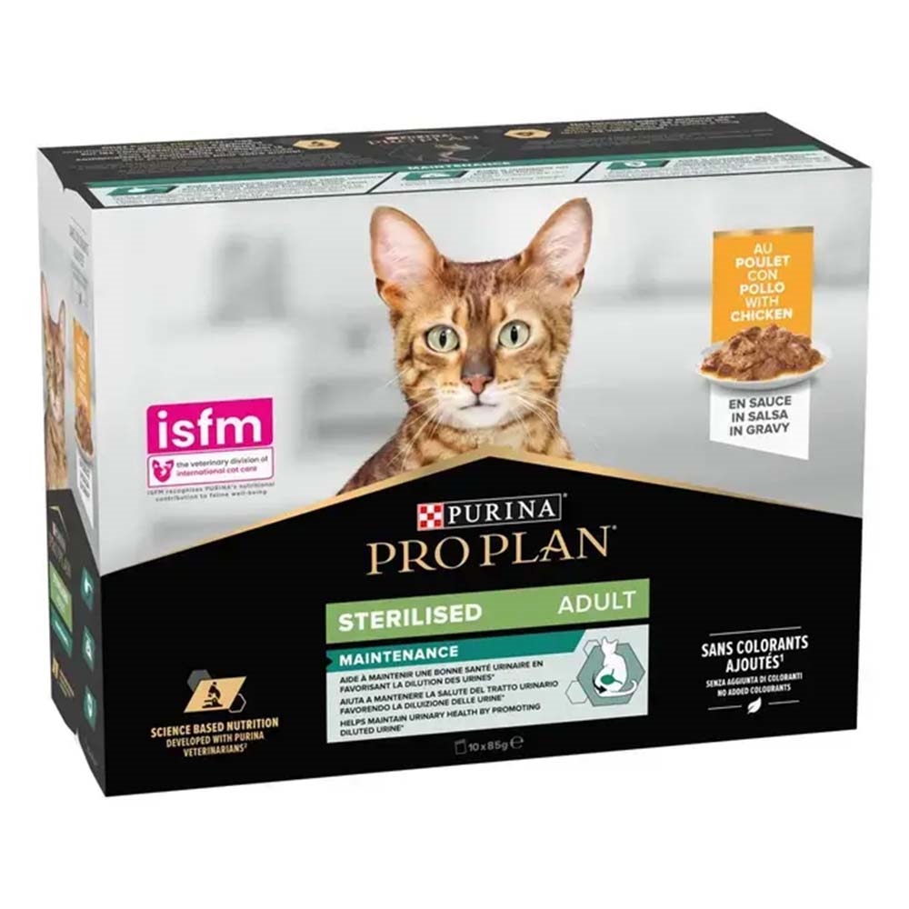 Purina Pro Plan Adult Sterilised Vådfoder Kylling i Sovs 10x85g