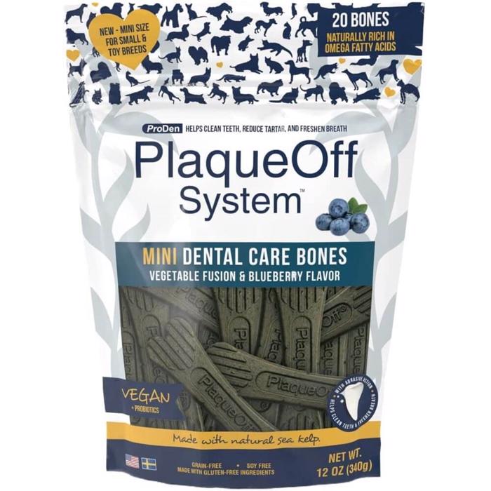 Swedencare ProDen PlaqueOff MINI Dental Bones Vegan Probiotics Blåbær