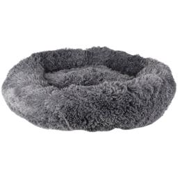 Krems Donut Relax Fleece Hundeseng Fluffy Antracit Grå 70cm