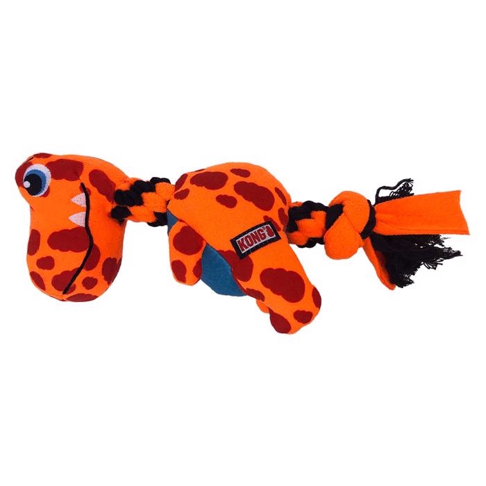 KONG Signature Dynos Bamse med Reb & Piv Orange