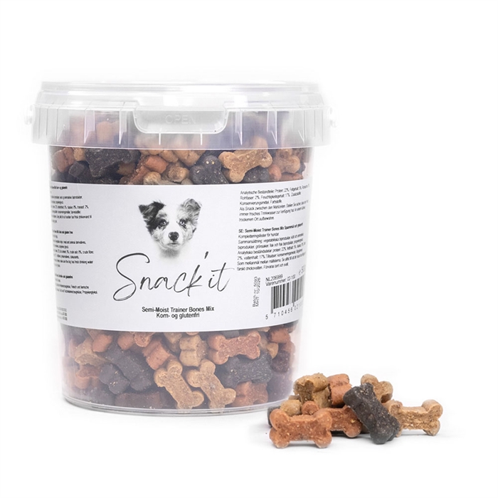 Snack It Semi-Moist Mini Bones Korn & Glutenfri 500g MIX