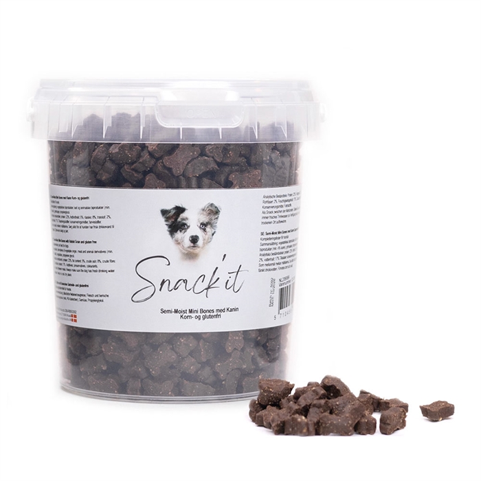 Snack It Semi-Moist Mini Bones Korn & Glutenfri 500g KANIN
