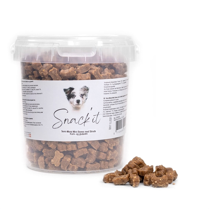 Snack It Semi-Moist Mini Bones Korn & Glutenfri 500g STRUDS