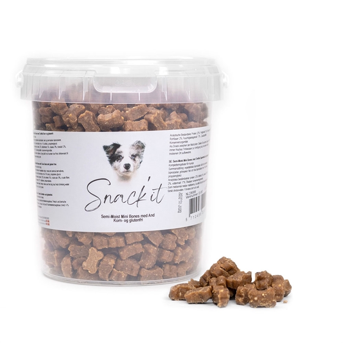 Snack It Semi-Moist Mini Bones Korn & Glutenfri 500g AND