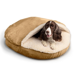 SnooZer Cozy Cave Hundehule LUXURY MICROSUEDE Design Camel
