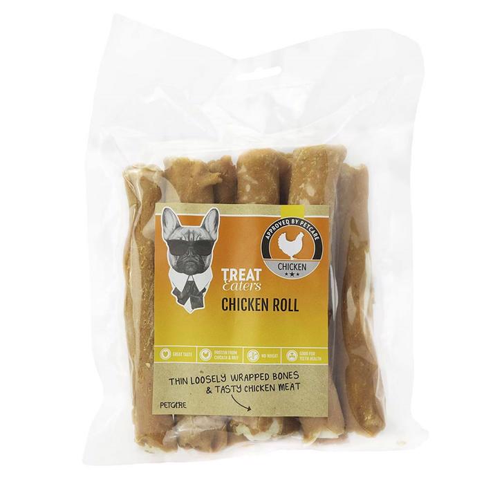 TreatEaters Chicken Roll Tyggeben Overtrukket med Kylling 8-PACK 350gr