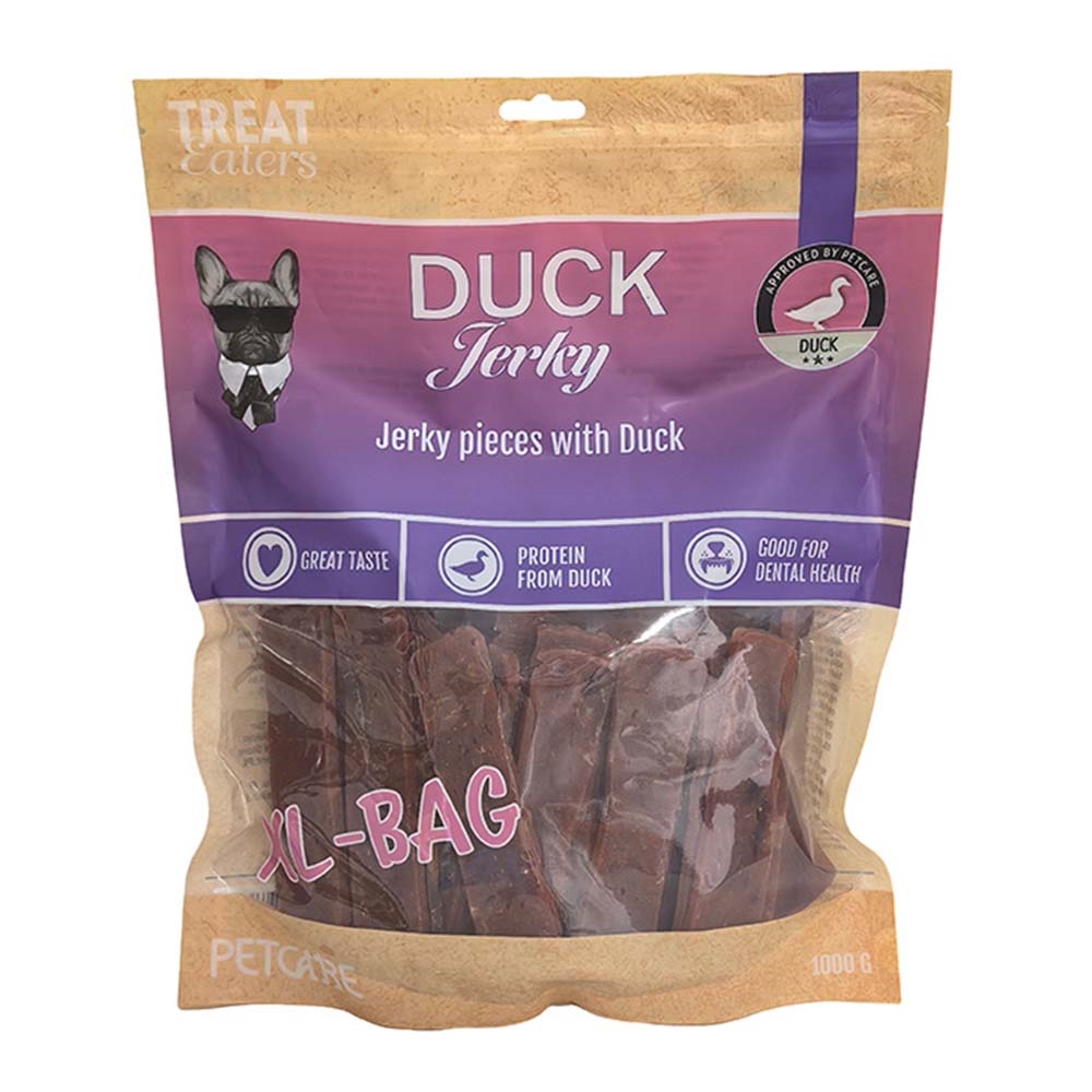 TreatEaters Duck Jerky Strimler af Andekød og Okse 1kg