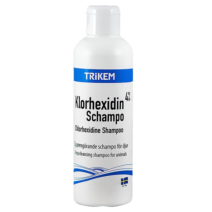 Trikem Klorhexidin Shampoo Til Dyr Utrolig Dybderensende 4% 200ml