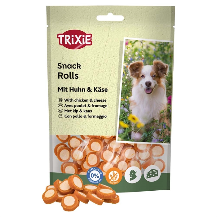 Trixie Chicken Cheese Rolls Godbidder Til Hunden 100g