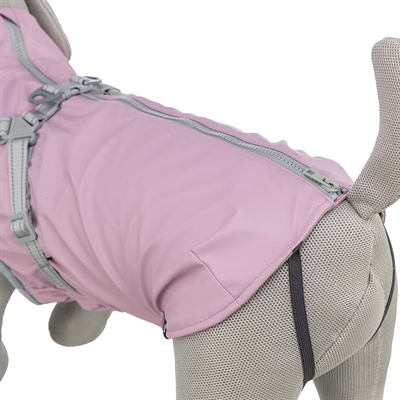 Pink regnjakke til hund