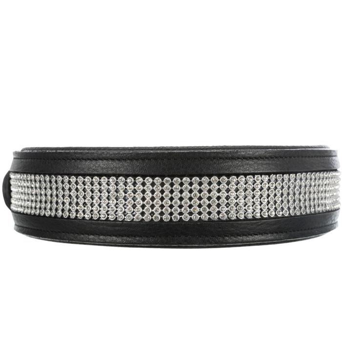 Trixie Læder Halsbånd Med Diamanter Active Comfort Black