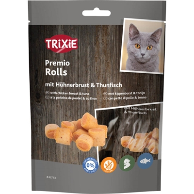 Trixie Premio Chicken & Tuna Rolls Katte Snack Kylling & Tun 50g