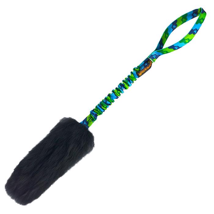 Tug-e-nuff WondaBaa Bungee Dummy med Fåreskind Grøn og Blå strop i 58cm