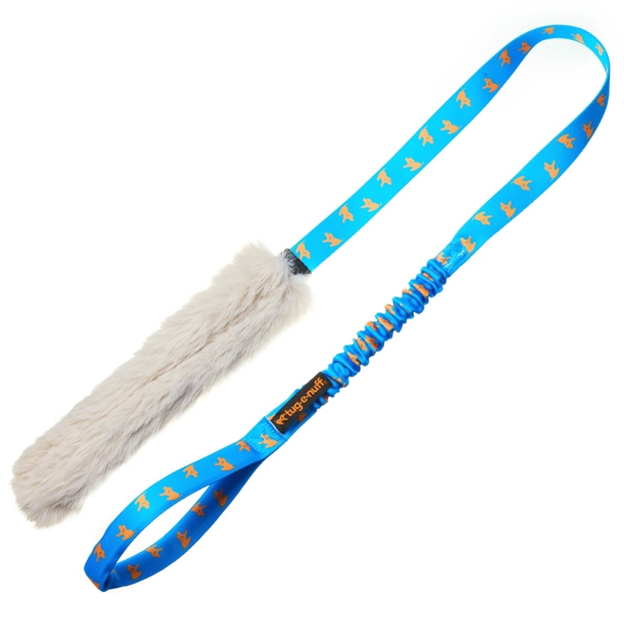 Tug-e-nuff Faux Fur Bungee Chaser Tug Dummy med Kunstig Pels Blå