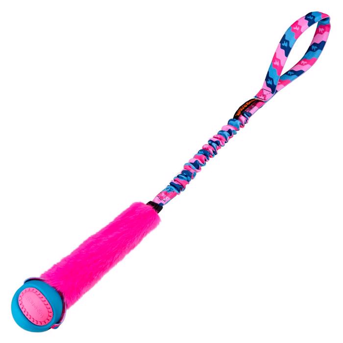 Tug-e-nuff Fauxtastic PowerBall Bungee Pink Kunstpels med Dummy og Bold 63cm