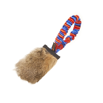 Tug-e-nuff Rabbit Skin Pocket Bungee Squeaker Orange & Blå
