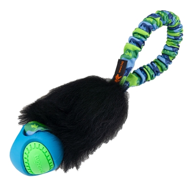 Tug-e-nuff Pocket Powerball Magnet Fåreskind Dummy m. Bold 30cm Grøn & Blå