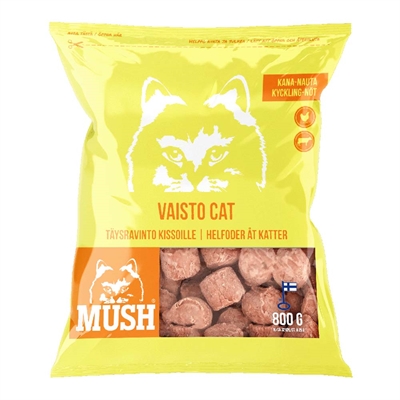 MUSH Cat Barf Frossen Råfoder Vaisto Gul 800g