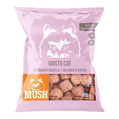 MUSH Cat Barf Frossen Råfoder Vaisto Pink 800g