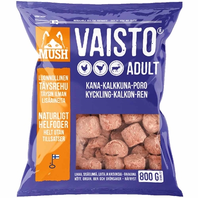 MUSH Barf Frossen Råfoder Vaisto Lilla 800g