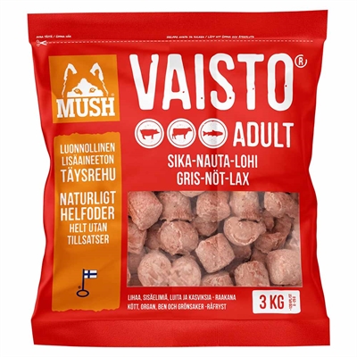 MUSH Barf Frossen Råfoder Vaisto Rød 3 Kg