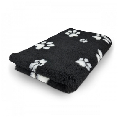 Vet Bed Extra Soft Design Sort med Hvide Poter 100 x 150 cm